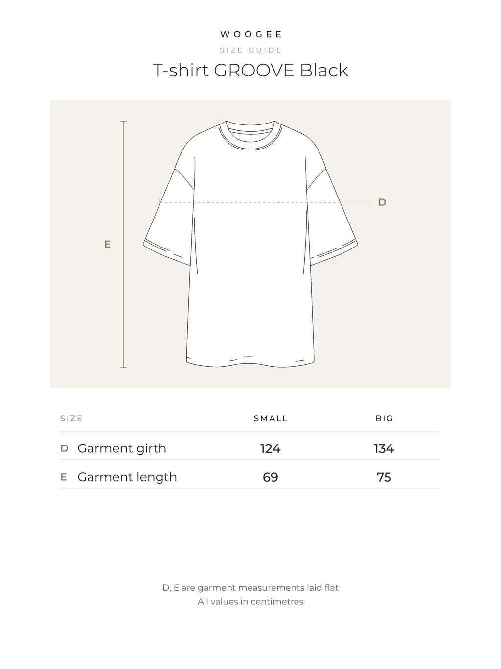 T-shirt GROOVE Black — Size & fit — WOOGEE