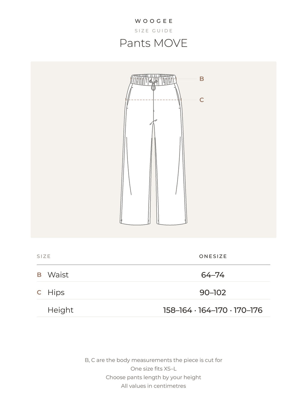 Size & fit — Grey Melange — Milky — Pink — Black — WOOGEE