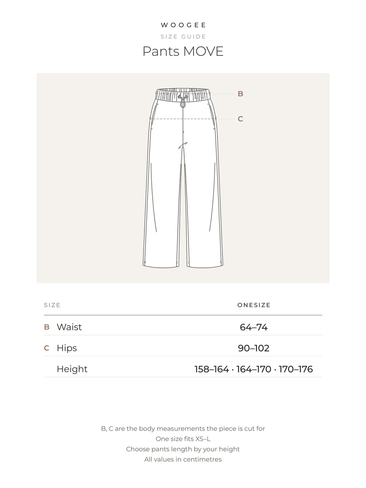 Size & fit — Grey Melange — Milky — Pink — Black — WOOGEE