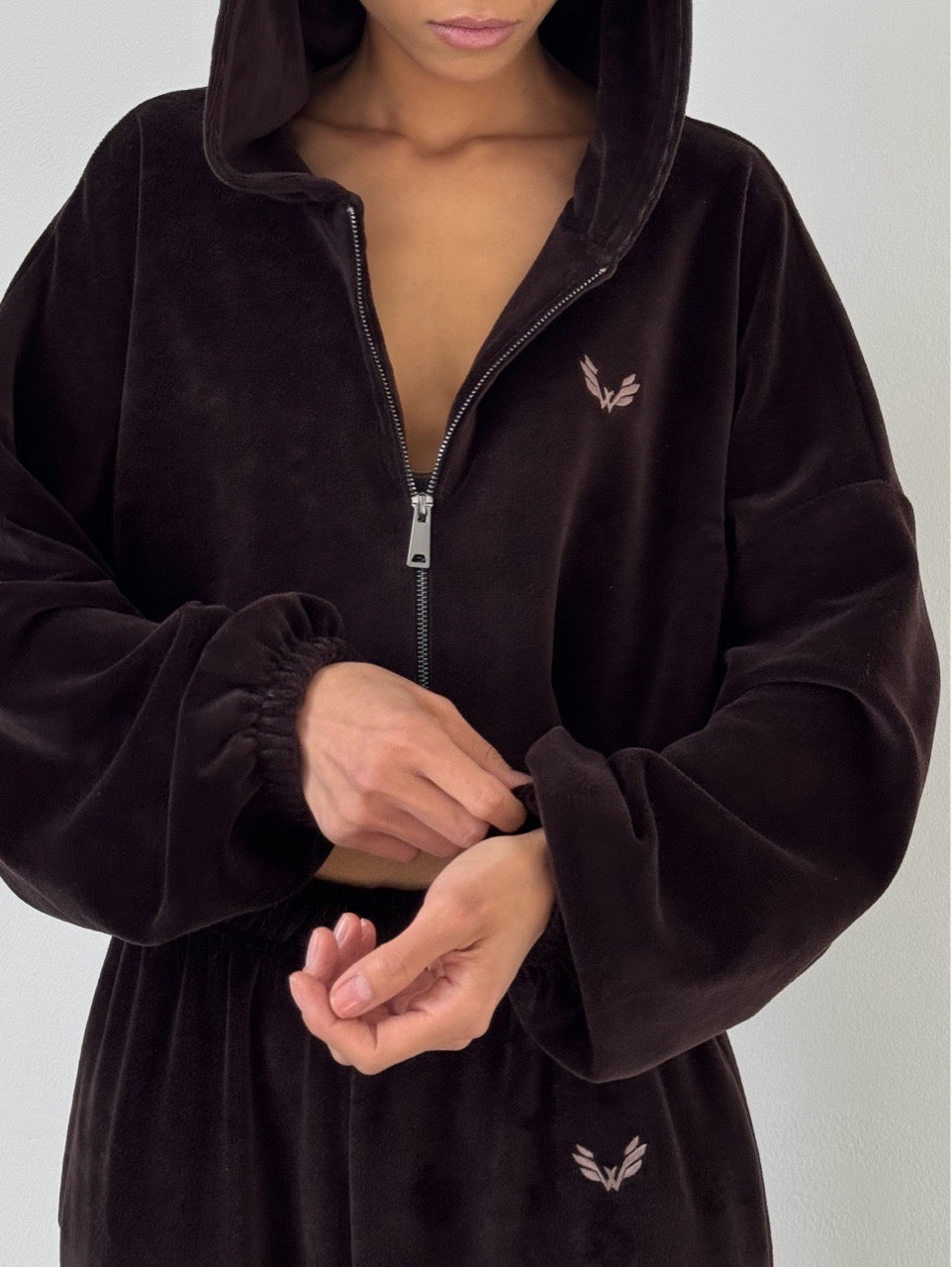 Hoodie BAGGY VELOURS — Chocolate — WOOGEE