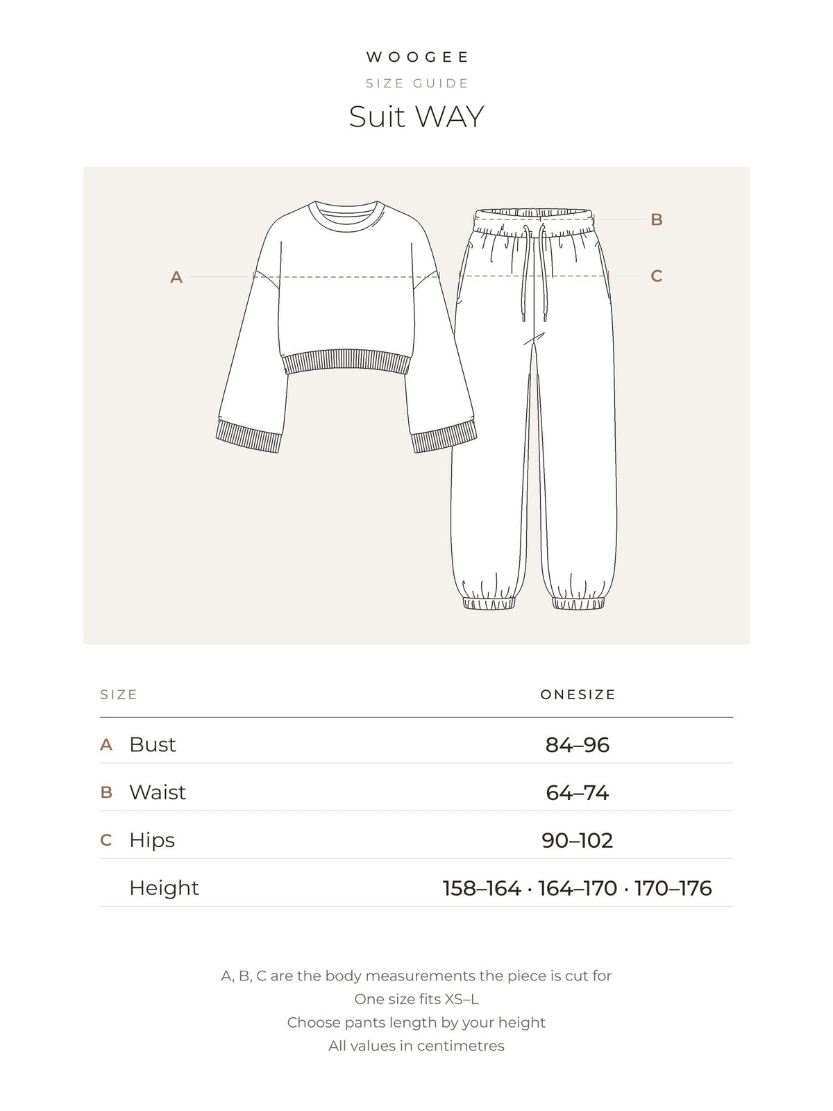 Size & fit — White — Sand — Black — WOOGEE