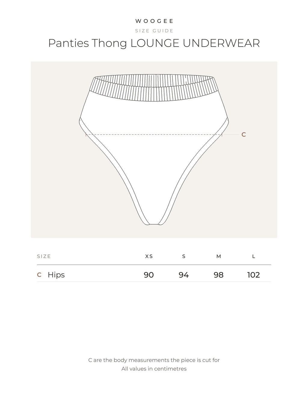 Size & fit — Milk — Nude — WOOGEE
