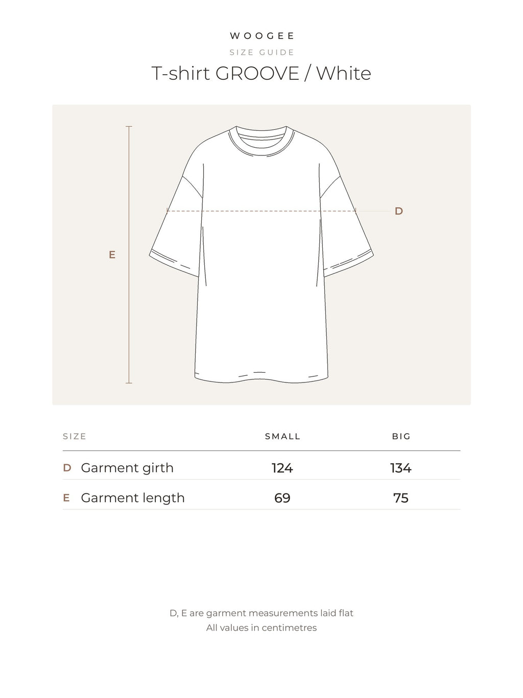 T-shirt GROOVE / White — Size & fit — WOOGEE