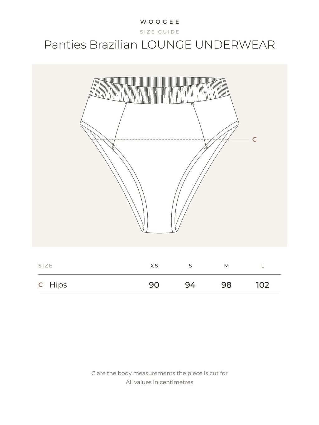 Size & fit — Milk — Nude — WOOGEE