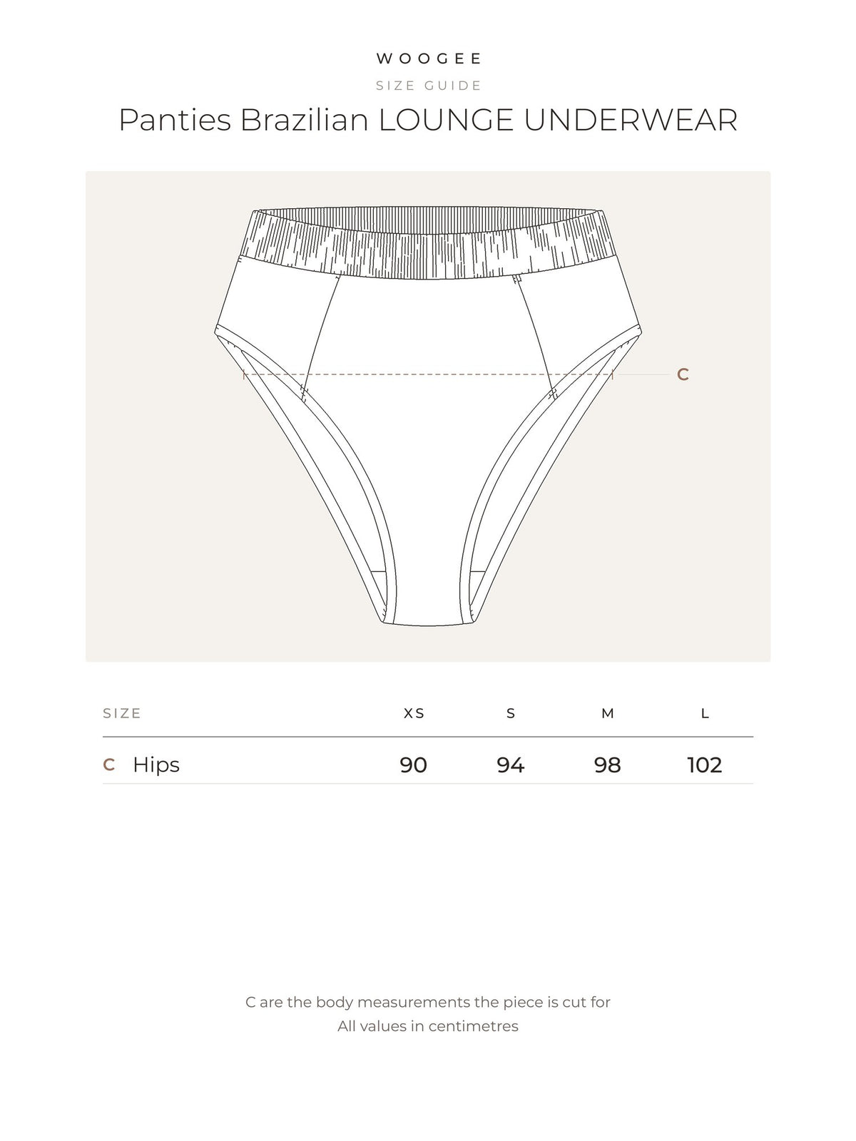 Size & fit — Milk — Nude — WOOGEE