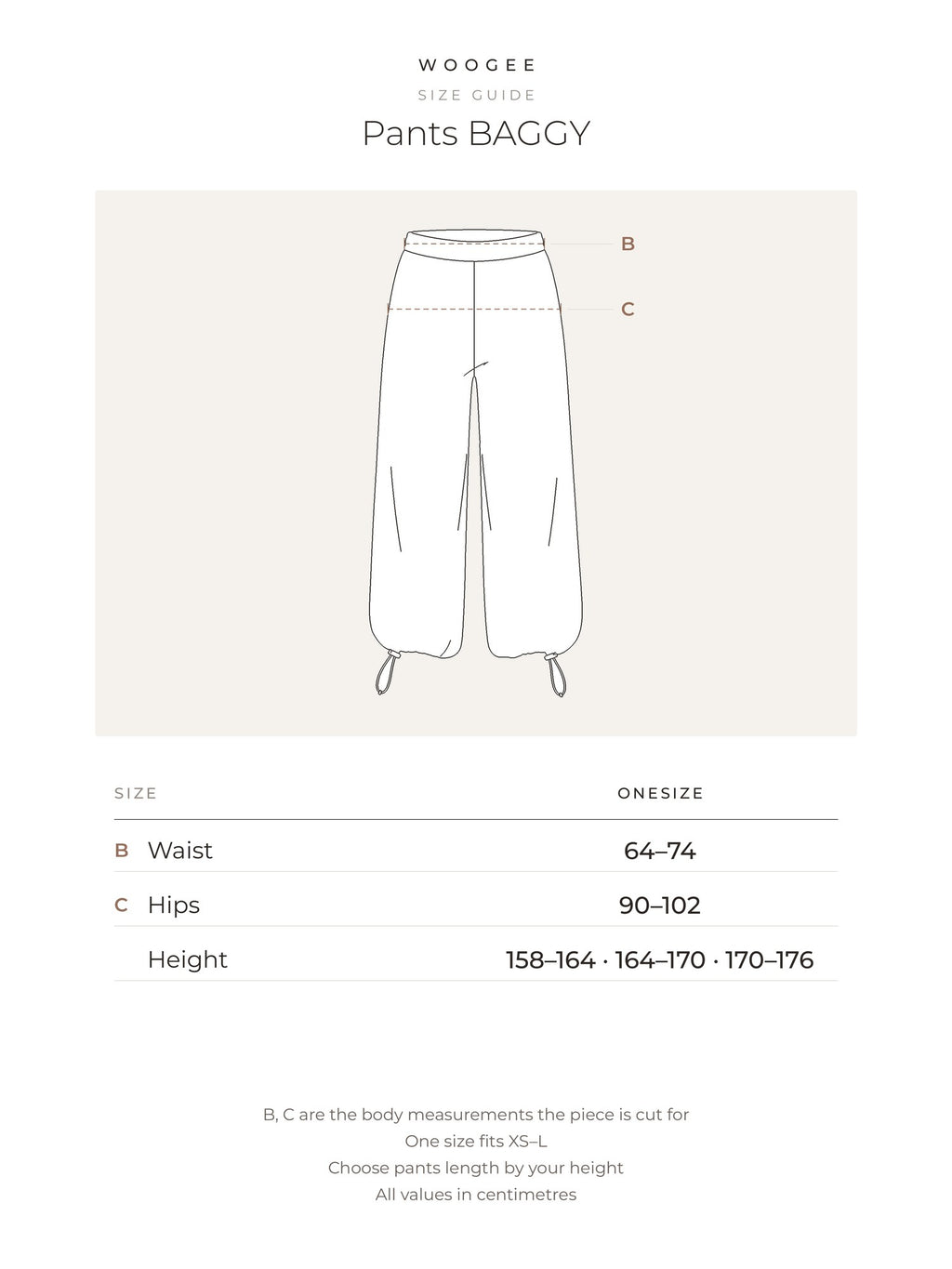 Size & fit — Grey Melange — Cream — Platinum — Black — Chocolate — WOOGEE