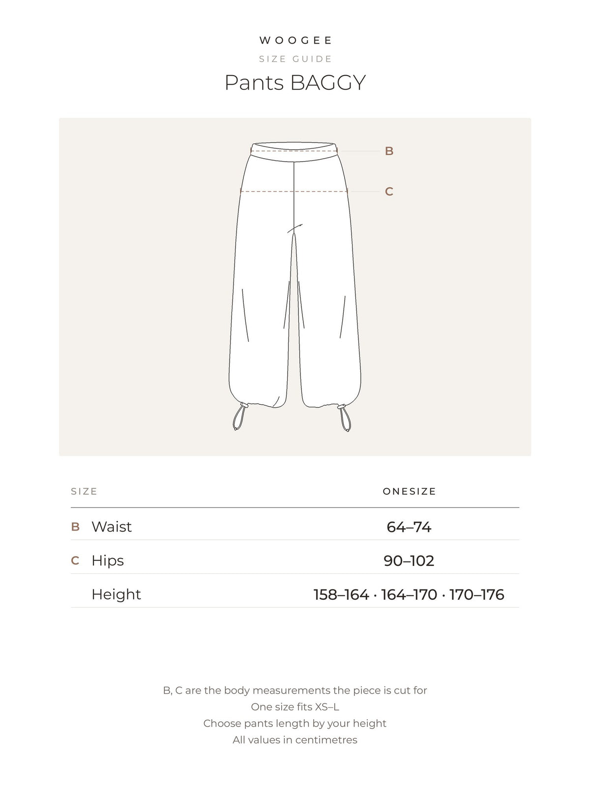 Size & fit — Grey Melange — Cream — Platinum — Black — Chocolate — WOOGEE