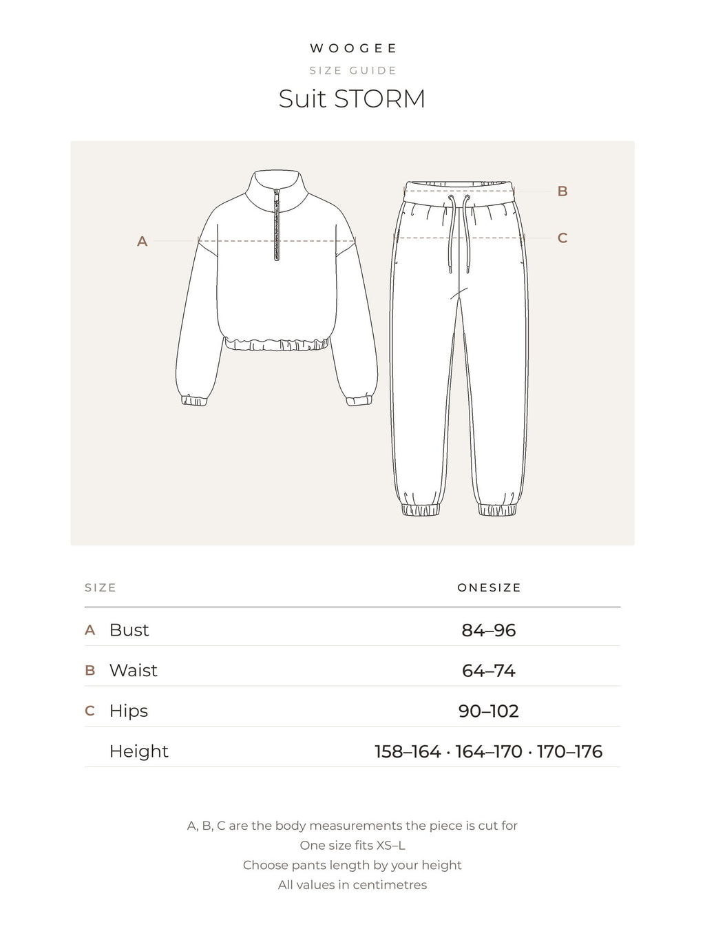 Size & fit — White — Grey — Black — WOOGEE