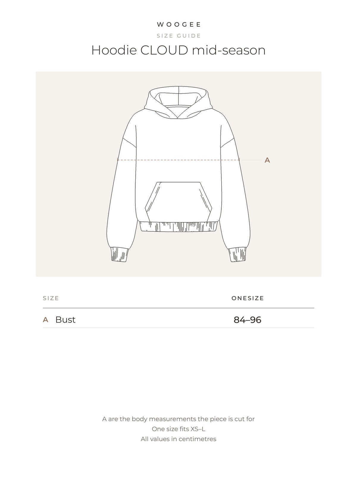 Size & fit — Grey Melange — Cream — Chocolate — WOOGEE