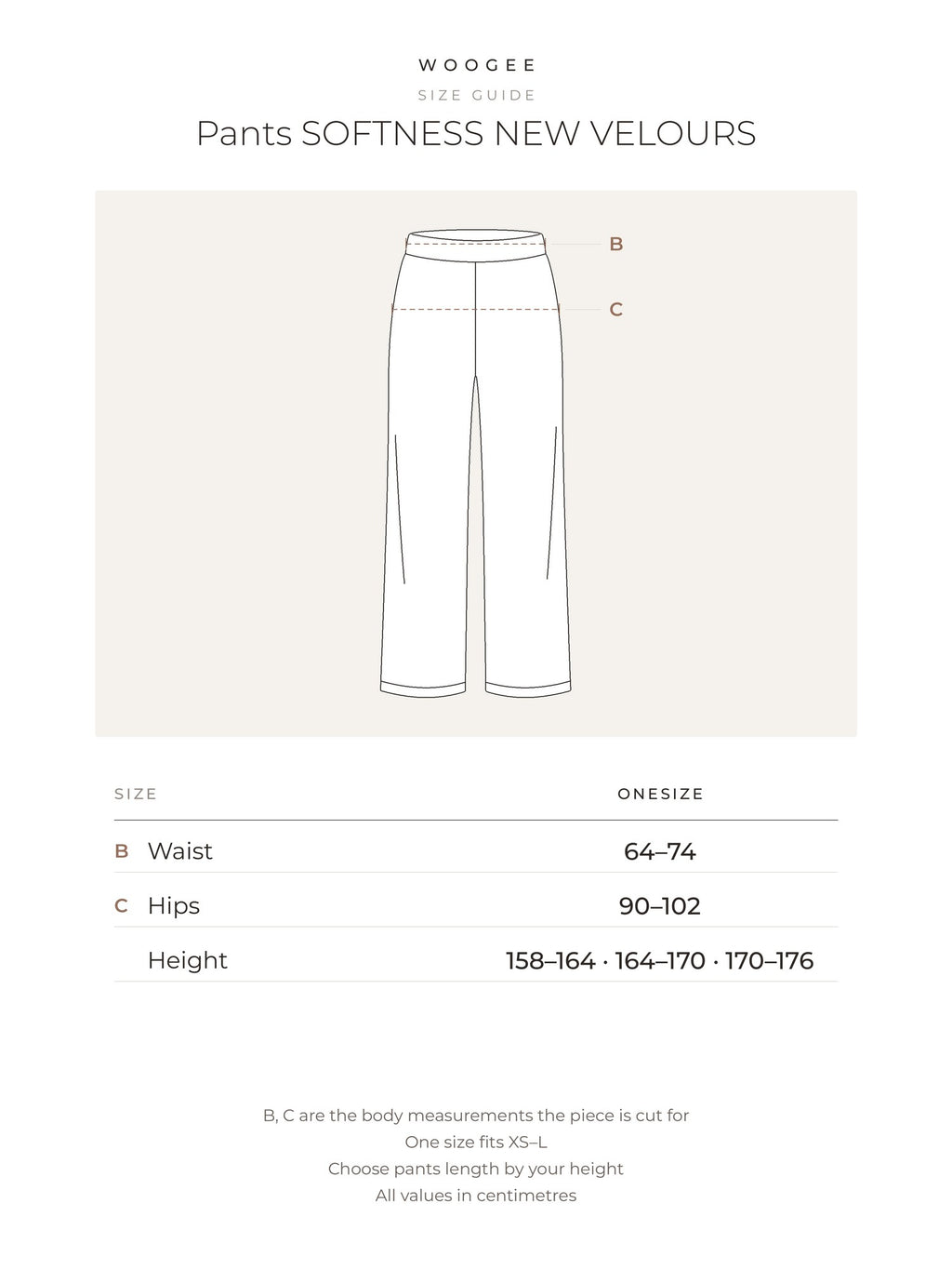 Size & fit — Mocha — Sand — Pink — Marl Grey — WOOGEE