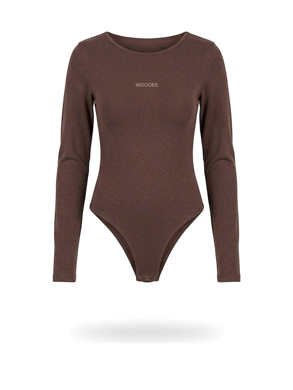 Bodysuit with Sleeves "LOUNGE light" — Chocolate — WOOGEE