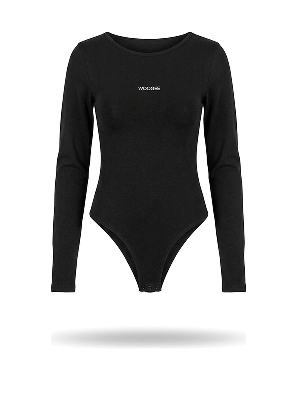 Bodysuit with Sleeves "LOUNGE light" — Black — WOOGEE