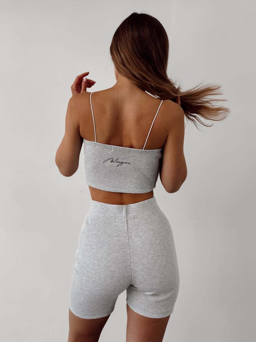 Bike Shorts "SIMPLE NEW" — Grey Melange