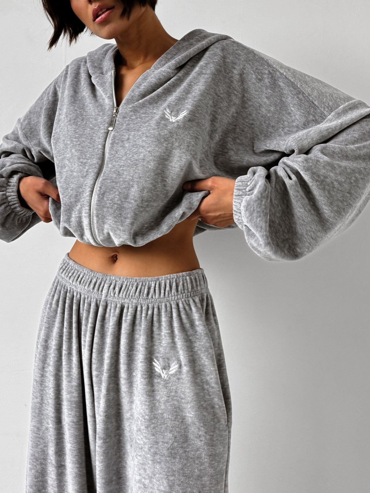 Pants BAGGY VELOURS — Marl Grey