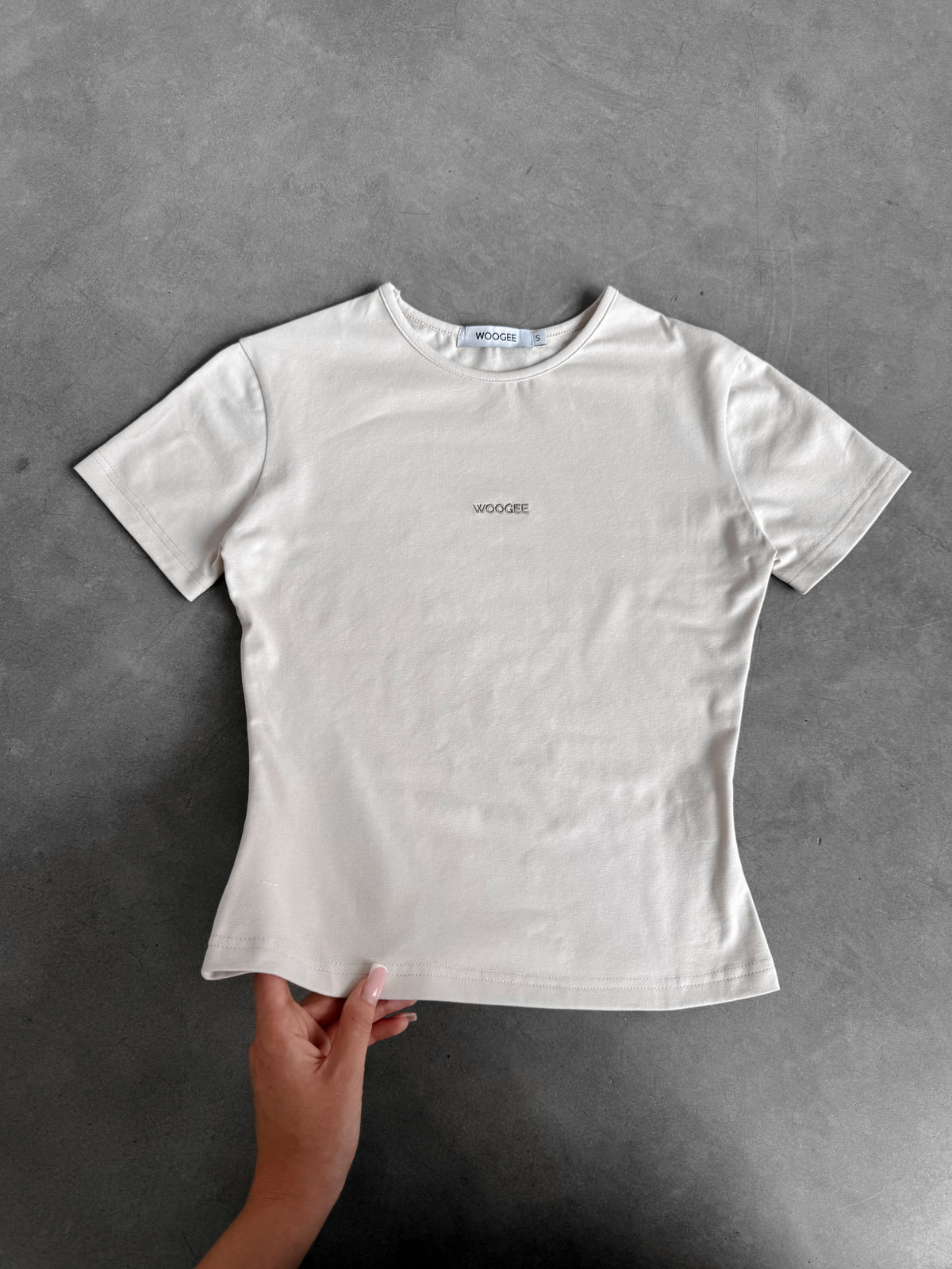 T-shirt "LOUNGE" — Cream — WOOGEE