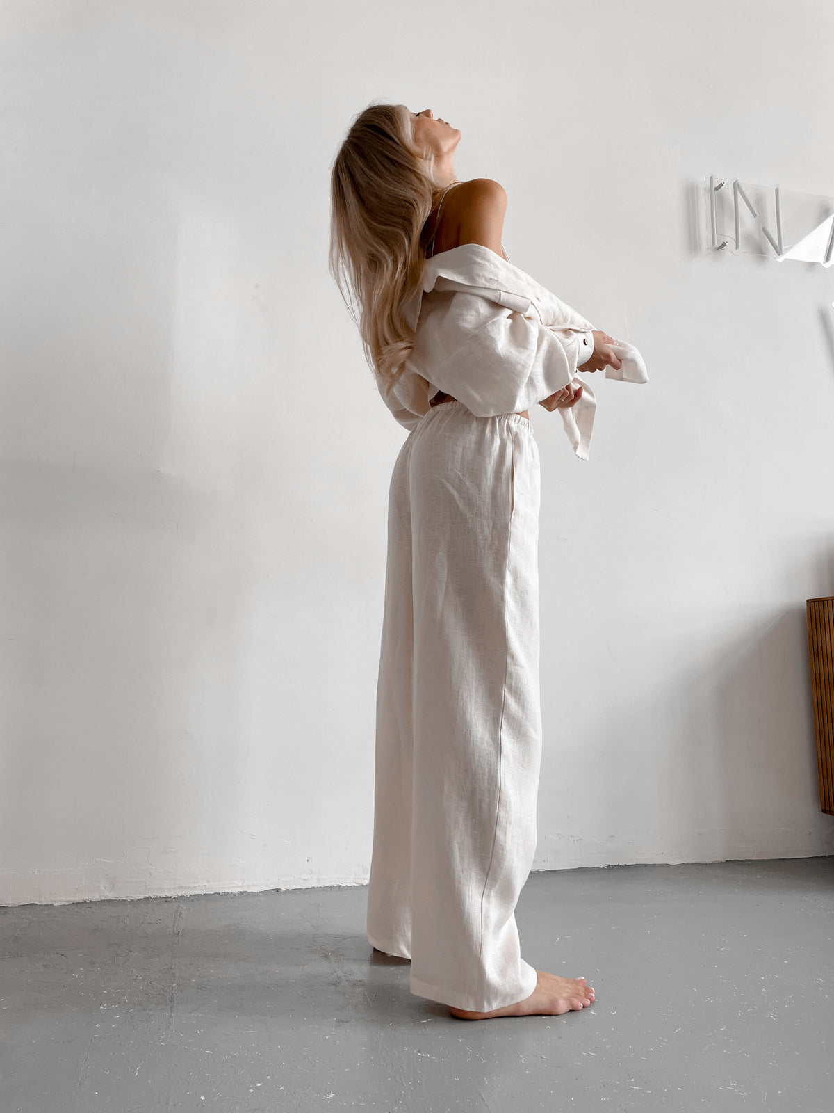 Pants LINEN — Milky