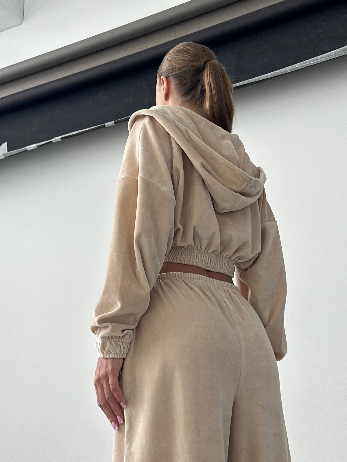 Hoodie ZIP SOFTNESS — Sand — WOOGEE