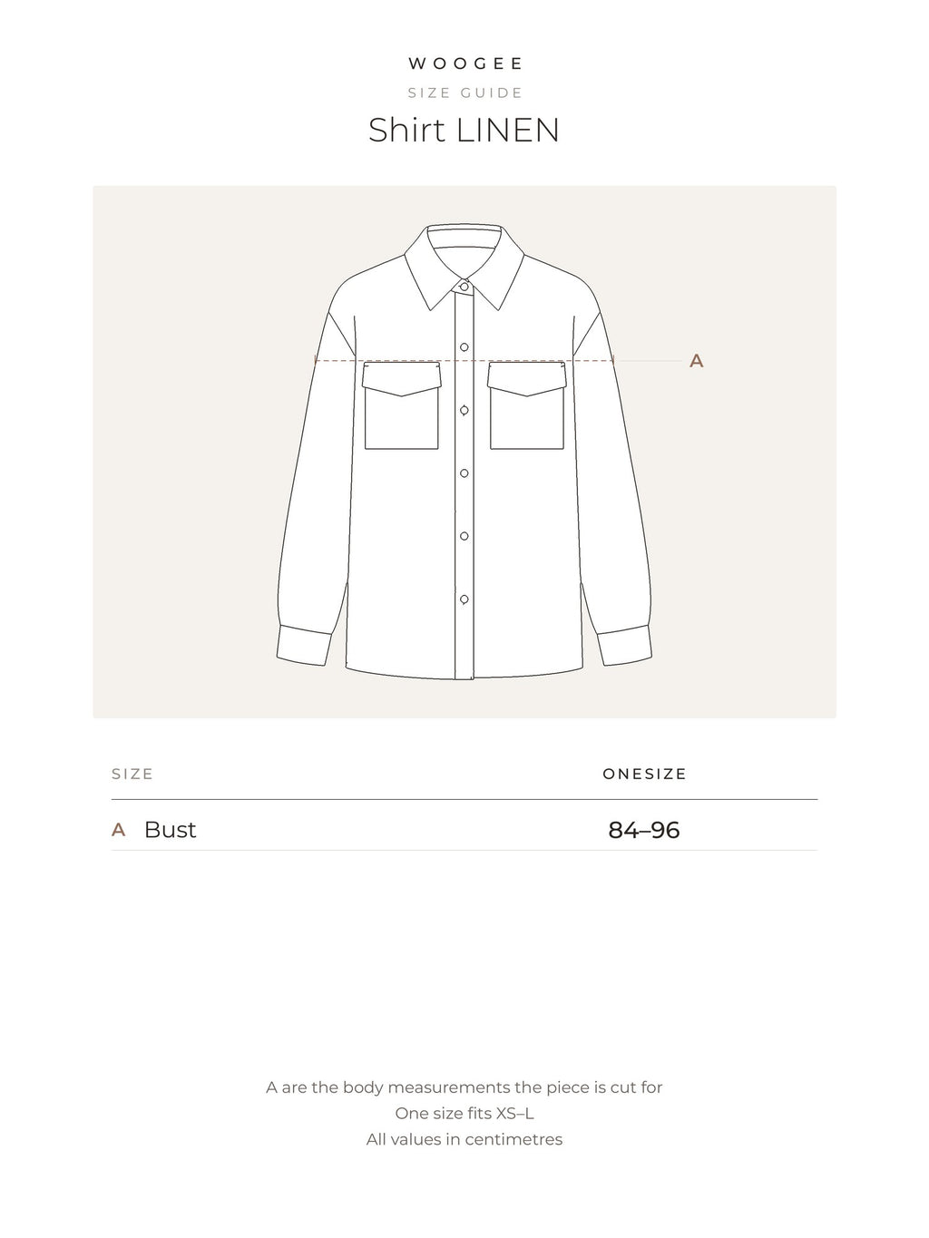 Size & fit — Beige — Green — Milky — WOOGEE