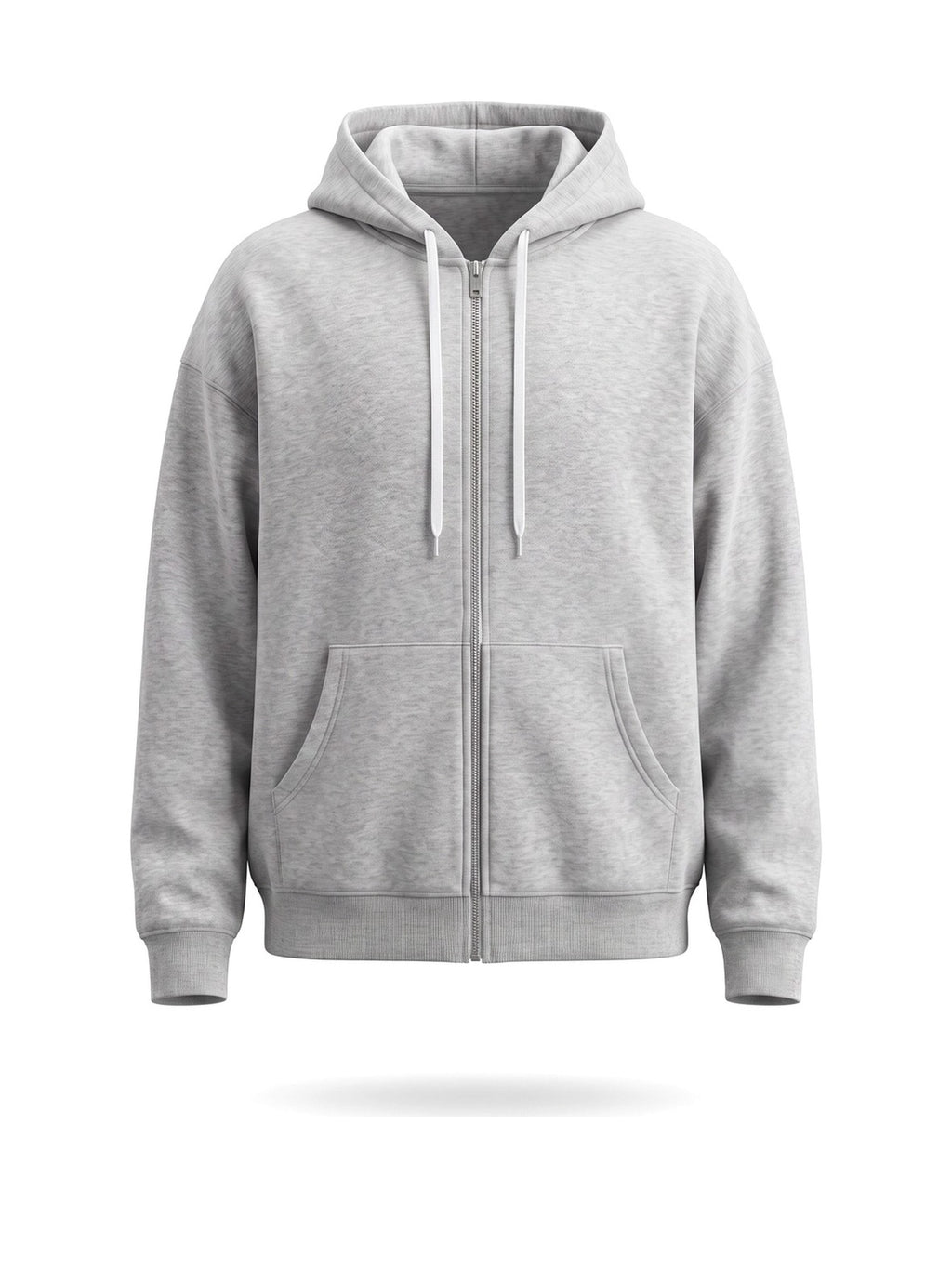 Hoodie UNISEX ZIP — Grey Melange — WOOGEE