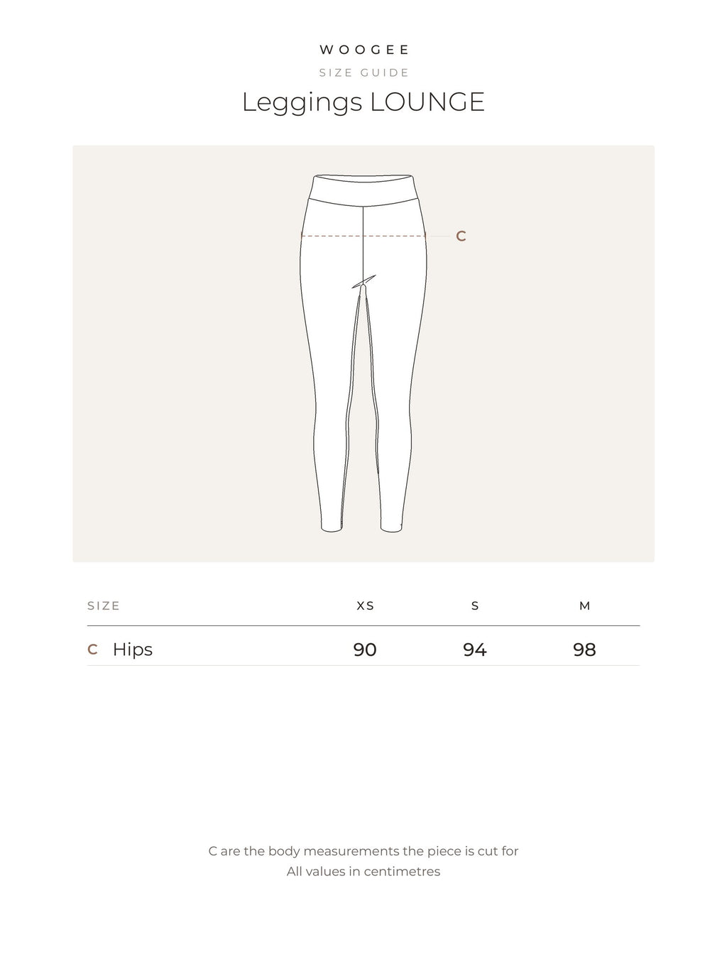 Size & fit — Nude — Black — Chocolate — WOOGEE