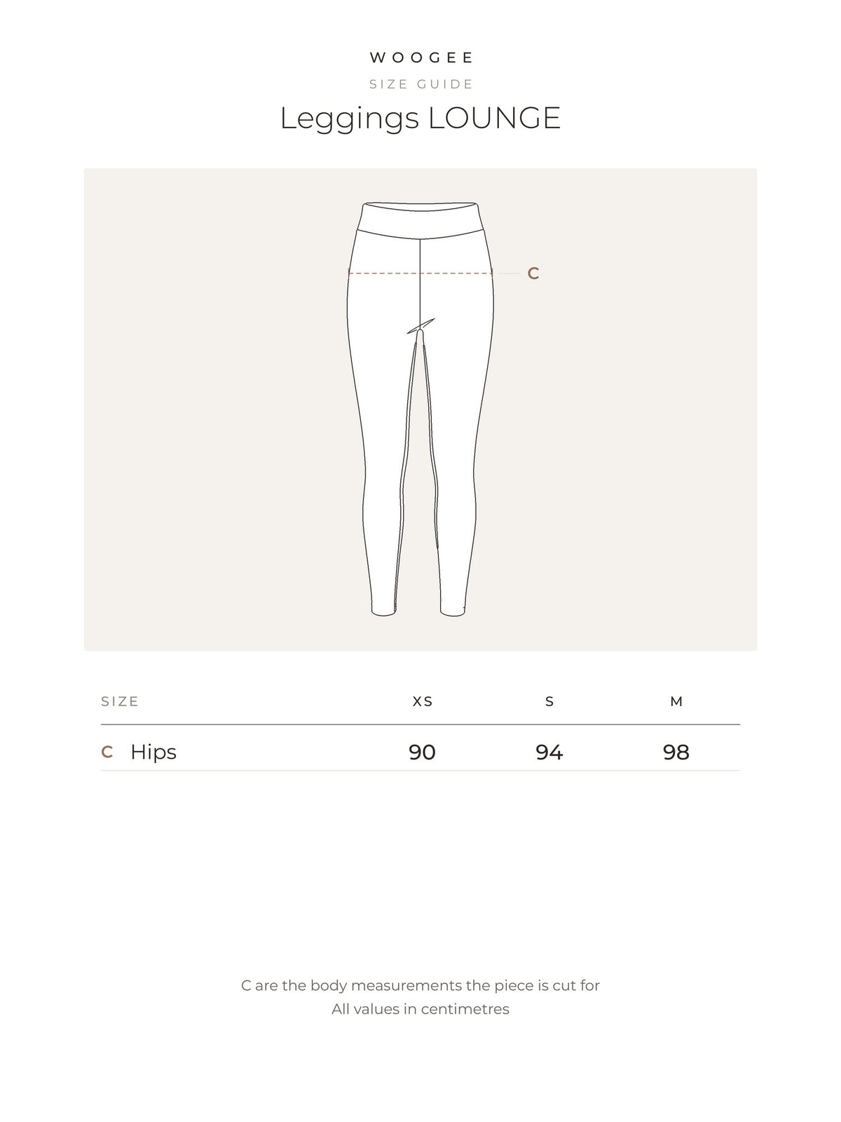 Size & fit — Nude — Black — Chocolate — WOOGEE