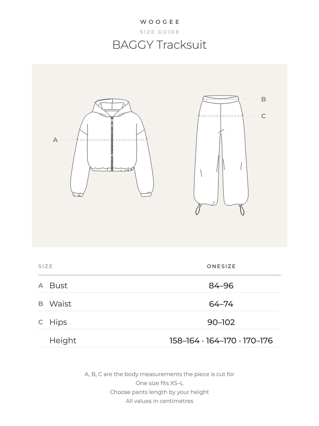 Size & fit — Grey Melange — Cream — Black — Chocolate — WOOGEE