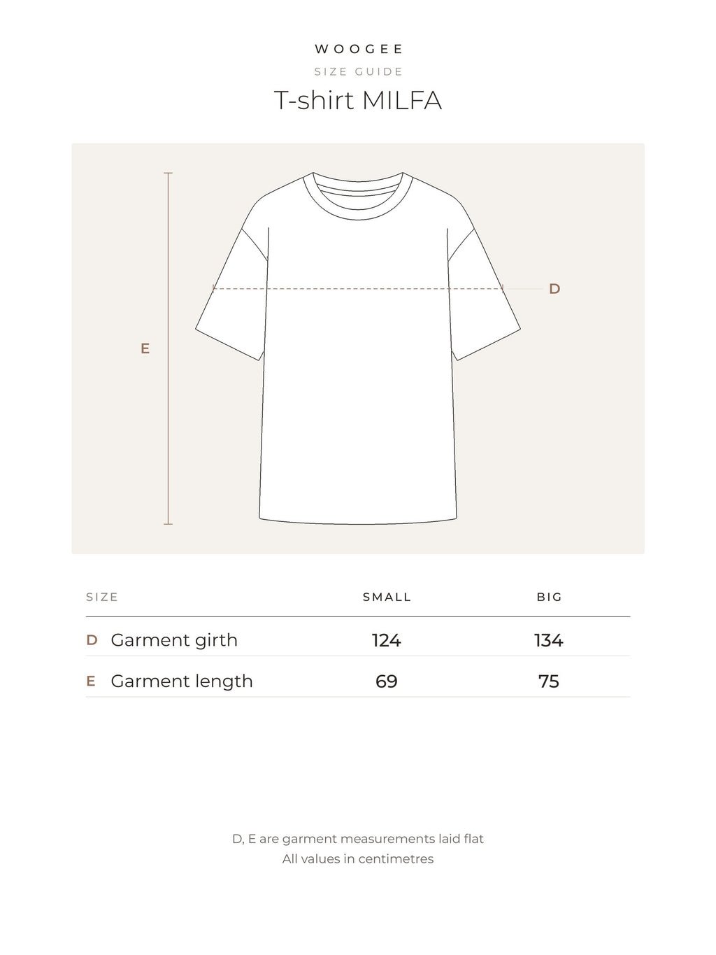 T-shirt MILFA — Size & fit — WOOGEE