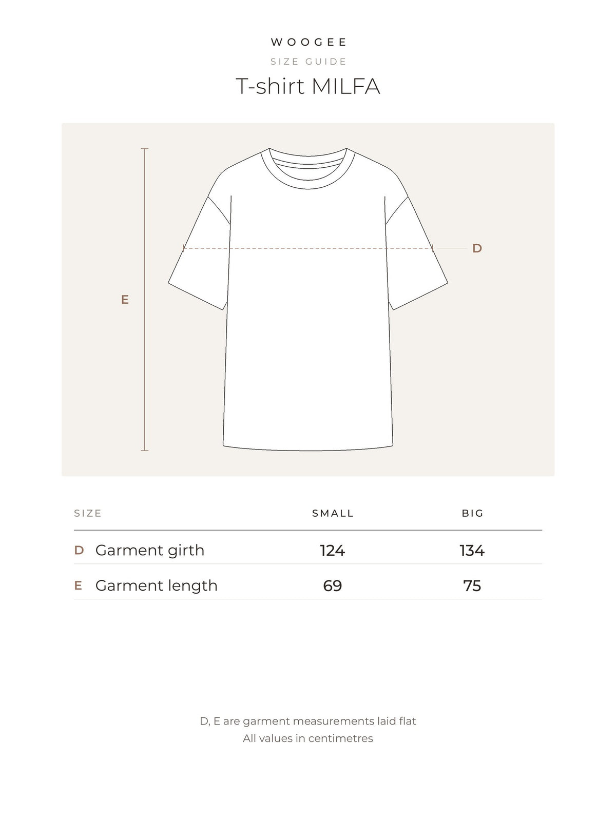 T-shirt MILFA — Size & fit — WOOGEE