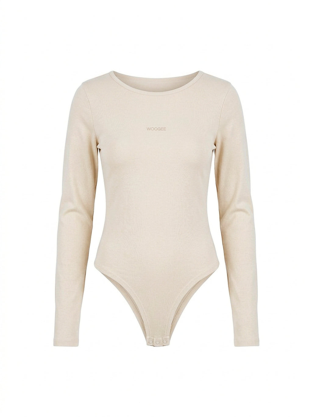 Bodysuit with Sleeves "LOUNGE light" — Cream — WOOGEE
