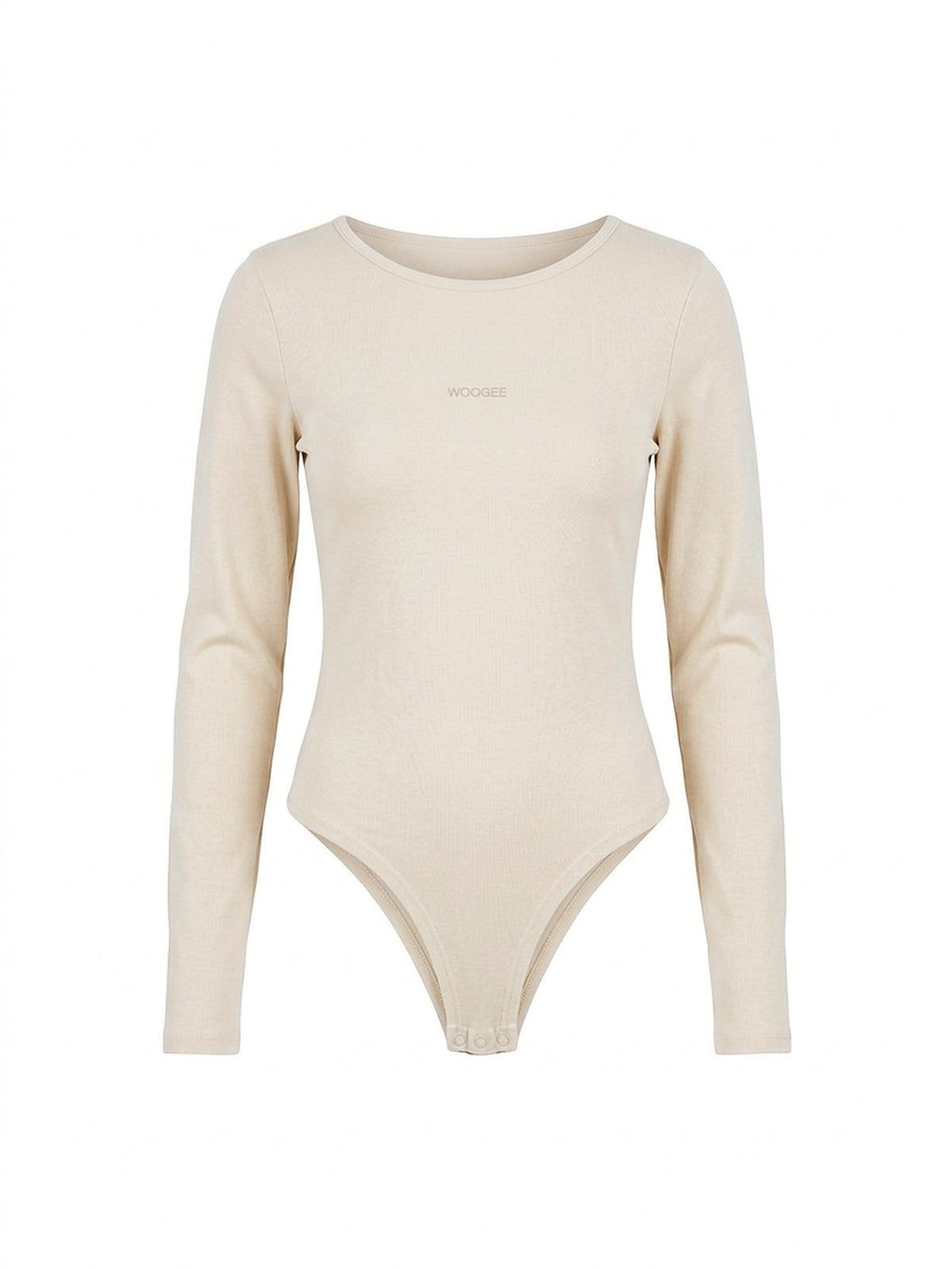 Bodysuit with Sleeves "LOUNGE light" — Cream — WOOGEE