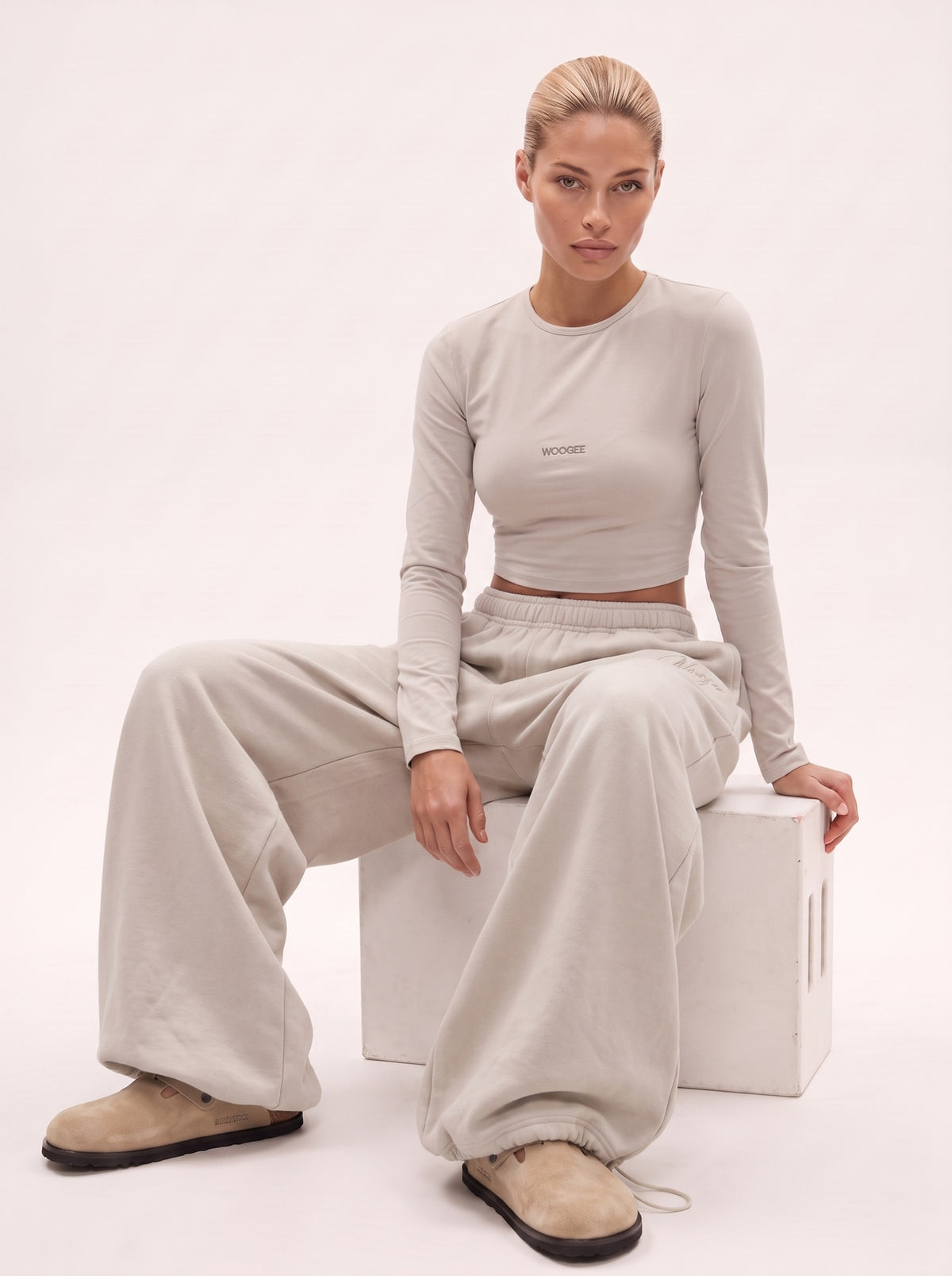 Crop Longsleeve LOUNGE — Cream
