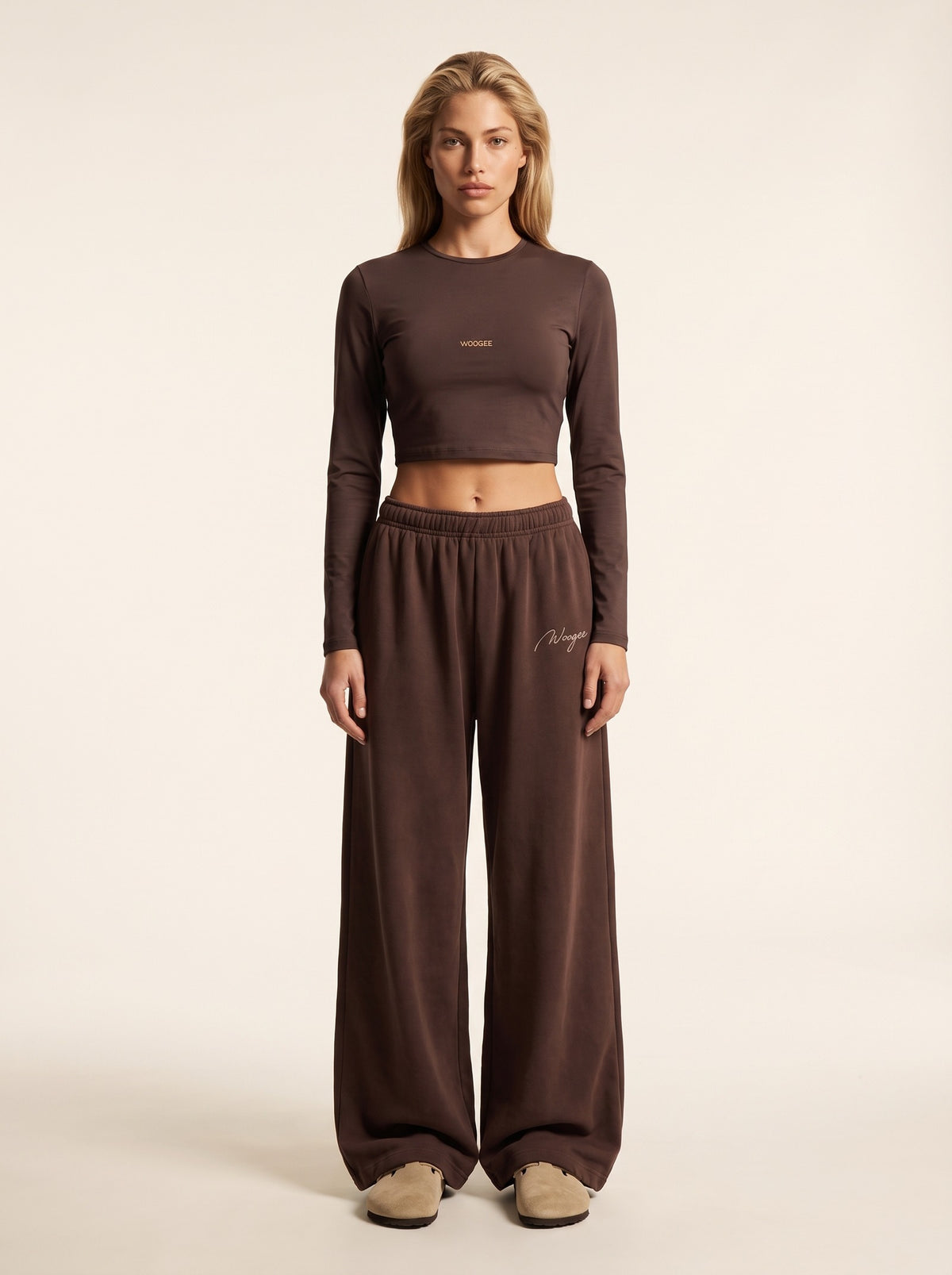 Crop Longsleeve LOUNGE — Chocolate